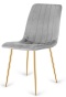 Krzesło tapicerowane AURORA VELVET LIGHT GREY GOLD