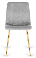 Krzesło tapicerowane AURORA VELVET LIGHT GREY GOLD