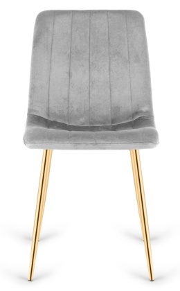 Krzesło tapicerowane AURORA VELVET LIGHT GREY GOLD
