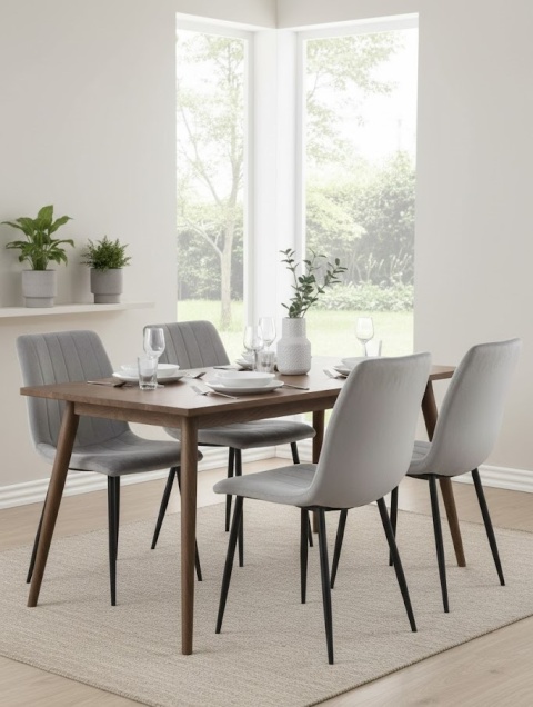 Krzesło tapicerowane AURORA VELVET LIGHT GREY