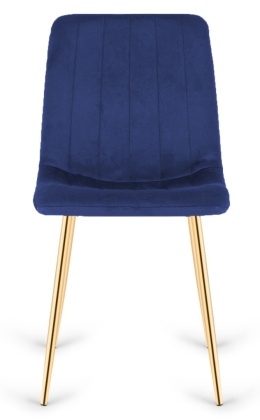Krzesło tapicerowane AURORA VELVET NAVY BLUE GOLD