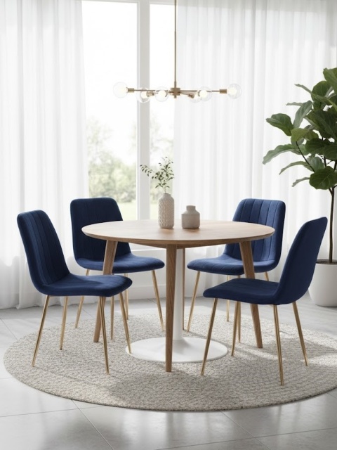 Krzesło tapicerowane AURORA VELVET NAVY BLUE GOLD