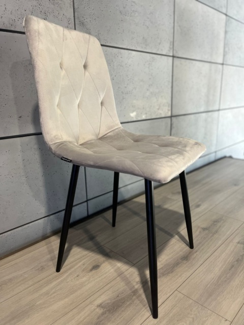 Krzesło tapicerowane BORGO VELVET LIGHT GREY II GATUNEK