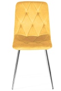 Krzesło tapicerowane BORGO VELVET MUSTARD SILVER