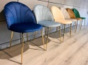 Krzesło tapicerowane CAMILA BLUE VELVET GOLD II GATUNEK