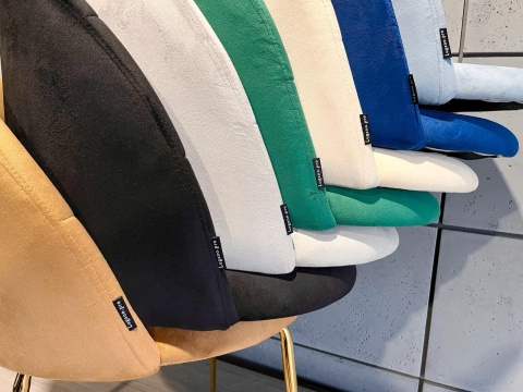 Krzesło tapicerowane CAMILA BLUE VELVET GOLD II GATUNEK