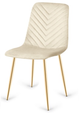 Krzesło tapicerowane TRIO VELVET BEIGE GOLD