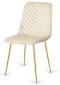 Krzesło tapicerowane TRIO VELVET BEIGE GOLD