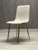 Krzesło tapicerowane TRIO VELVET BEIGE GOLD