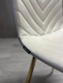 Krzesło tapicerowane TRIO VELVET BEIGE GOLD