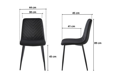 Krzesła tapicerowane TRIO VELVET zestaw 4 sztuk kolory do wyboru