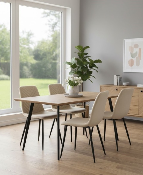 Krzesło tapicerowane TRIO VELVET BEIGE