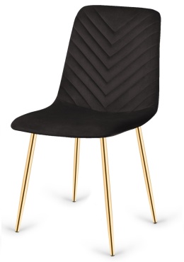Krzesło tapicerowane TRIO VELVET BLACK GOLD
