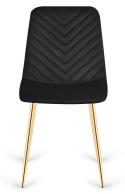 Krzesło tapicerowane TRIO VELVET BLACK GOLD