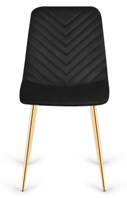 Krzesło tapicerowane TRIO VELVET BLACK GOLD