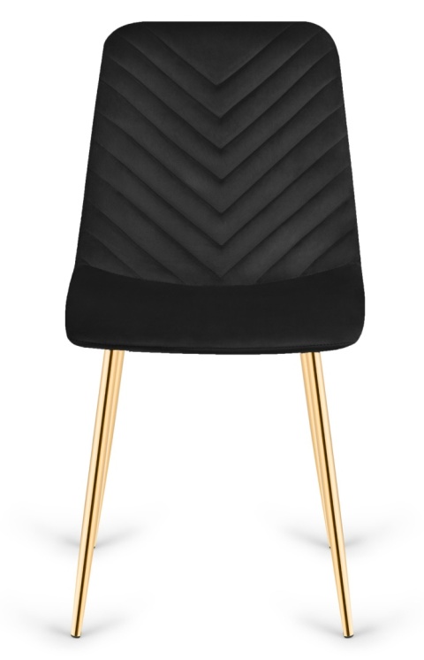 Krzesło tapicerowane TRIO VELVET BLACK GOLD