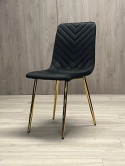 Krzesło tapicerowane TRIO VELVET BLACK GOLD