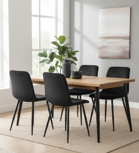 Krzesło tapicerowane TRIO VELVET BLACK