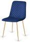 Krzesło tapicerowane TRIO VELVET BLUE GOLD