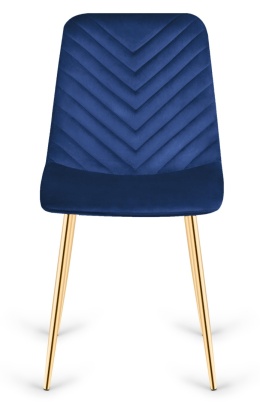 Krzesło tapicerowane TRIO VELVET BLUE GOLD