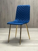 Krzesło tapicerowane TRIO VELVET BLUE GOLD