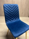 Krzesło tapicerowane TRIO VELVET BLUE GOLD