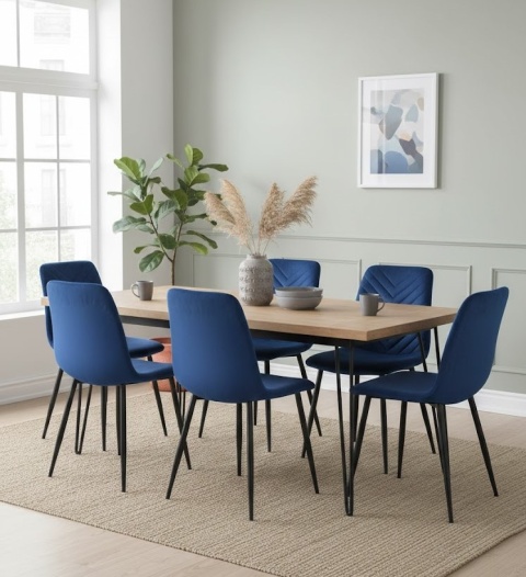 Krzesło tapicerowane TRIO VELVET BLUE