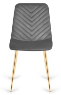 Krzesło tapicerowane TRIO VELVET DARK GREY GOLD