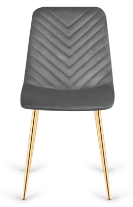 Krzesło tapicerowane TRIO VELVET DARK GREY GOLD