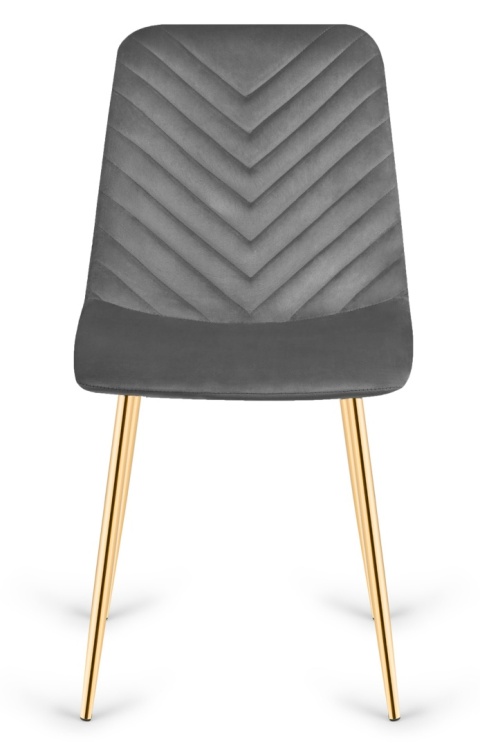 Krzesło tapicerowane TRIO VELVET DARK GREY GOLD