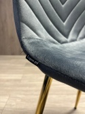 Krzesło tapicerowane TRIO VELVET DARK GREY GOLD