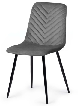 Krzesło tapicerowane TRIO VELVET DARK GREY