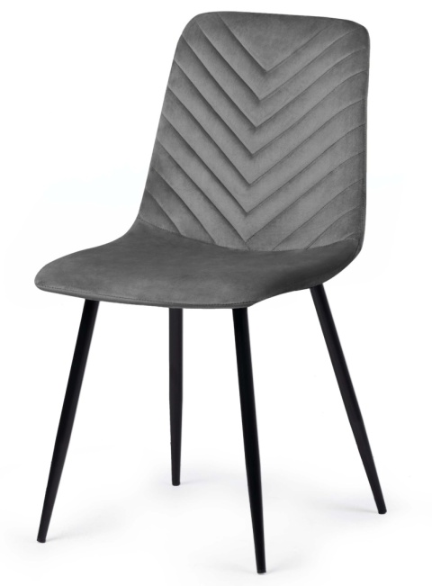 Krzesło tapicerowane TRIO VELVET DARK GREY