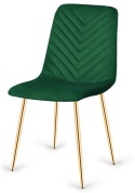 Krzesło tapicerowane TRIO VELVET GREEN GOLD