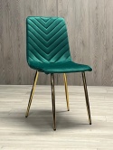 Krzesło tapicerowane TRIO VELVET GREEN GOLD