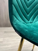 Krzesło tapicerowane TRIO VELVET GREEN GOLD