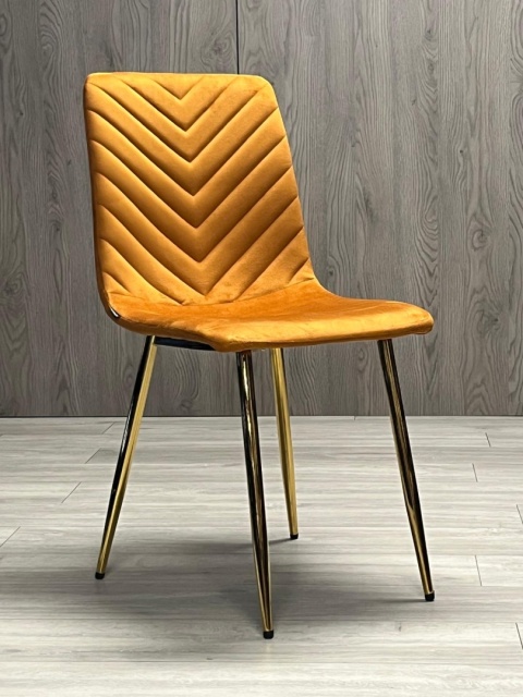 Krzesło tapicerowane TRIO VELVET HONEY GOLD