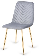 Krzesło tapicerowane TRIO VELVET LIGHT GREY GOLD