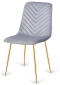 Krzesło tapicerowane TRIO VELVET LIGHT GREY GOLD