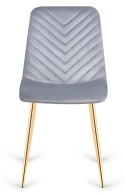 Krzesło tapicerowane TRIO VELVET LIGHT GREY GOLD