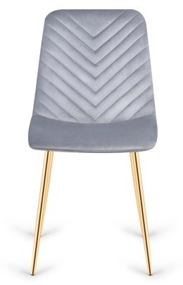 Krzesło tapicerowane TRIO VELVET LIGHT GREY GOLD
