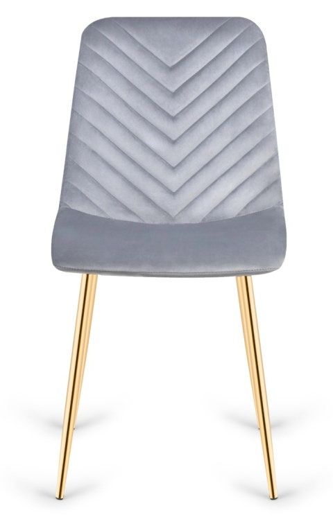 Krzesło tapicerowane TRIO VELVET LIGHT GREY GOLD