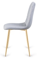 Krzesło tapicerowane TRIO VELVET LIGHT GREY GOLD