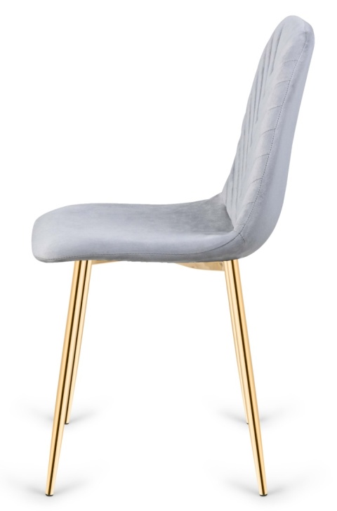 Krzesło tapicerowane TRIO VELVET LIGHT GREY GOLD