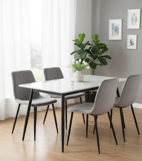 Krzesło tapicerowane TRIO VELVET LIGHT GREY