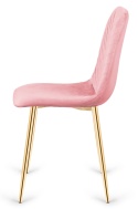 Krzesło tapicerowane TRIO VELVET PINK GOLD