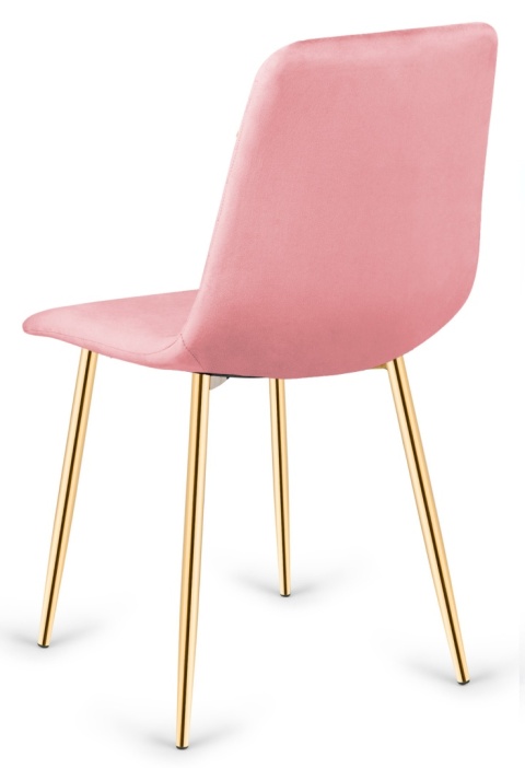 Krzesło tapicerowane TRIO VELVET PINK GOLD
