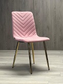 Krzesło tapicerowane TRIO VELVET PINK GOLD