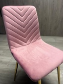Krzesło tapicerowane TRIO VELVET PINK GOLD