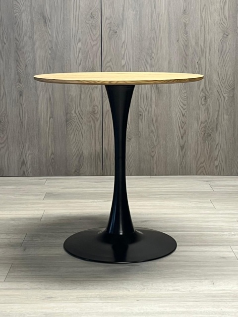 Stół okrągły VICTORY DARK WOOD 70 cm SMOKE SLIM